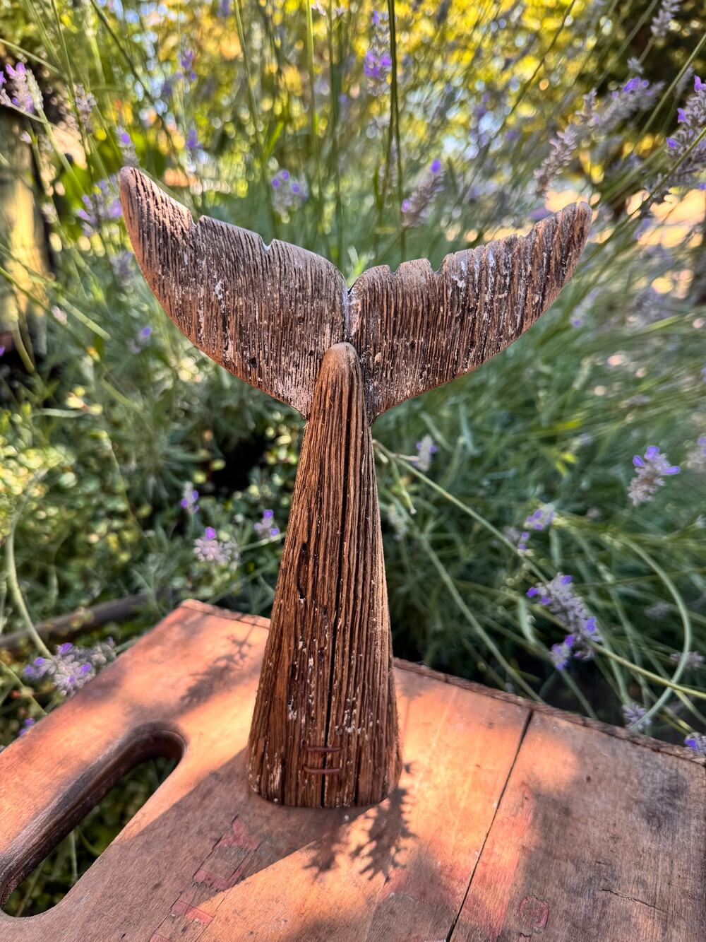 Rustic Wood Whale Tail FarmHome Decor Beach House Wood Rustic Gift 9 inches